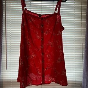 Torrid Red Buttoned Sleeveless Camisole